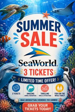 3 Seaworld tickets
