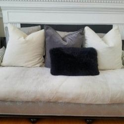 EXCELLENT CONDITION Ballard EXTREME HEAVY SOLID WOOD Santee Sofa Couch Sleeper + Pillows INCLUDED 