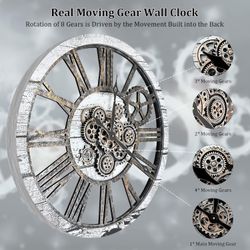 HOUBAI Oversized Silent Wall Clock