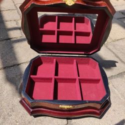 Lacquered Wood Jewelry Box 