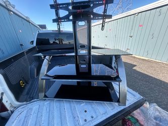 Black Glass TV Stand with Mount