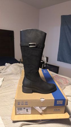 Clarks Collection Black Knee-High Boot