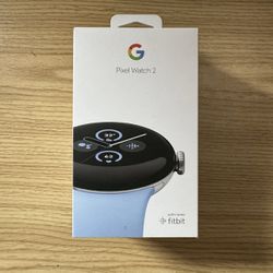BRAND NEW SEALED Google Pixel Watch 2 Wi-Fi 41mm Silver Aluminum Case Blue Band NEW SEALED IN BOX