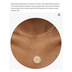 Brand new Gold Initial Necklaces for Women Trendy 14K Gold Plated Letter A- Z Pendant Necklace Dainty Layering Paperclip Link Chain Necklace Personali