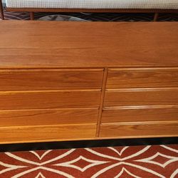 Vintage Mid Century Scandinavian Lowboy Teak Dresser