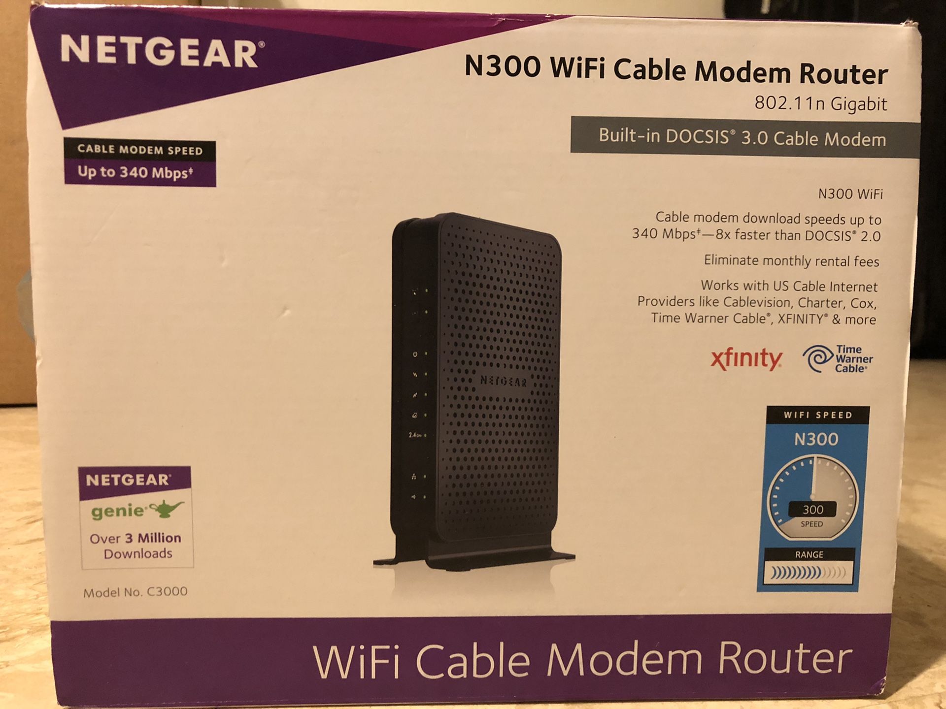 Netgear WiFi Cable Modem Router - N300