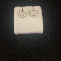 Moissanite Heart Earrings