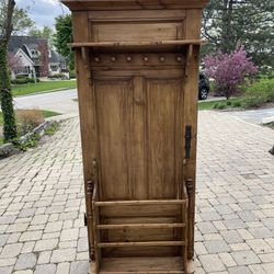 Unique Pine Door Coat Rack 