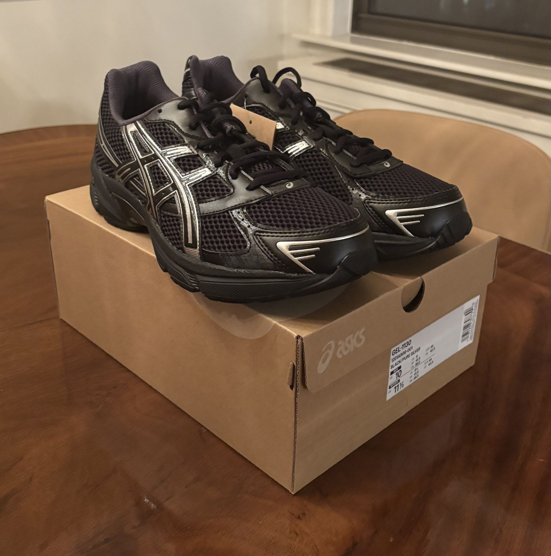 Size 10 Men’s - ASICS Gel-1130 Black Pure Silver BRAND NEW