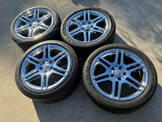 Rims 17 AMG STAGGERED MERCEDES BENZ GERMANY CHROME 5x112 RINES AND TIRES
