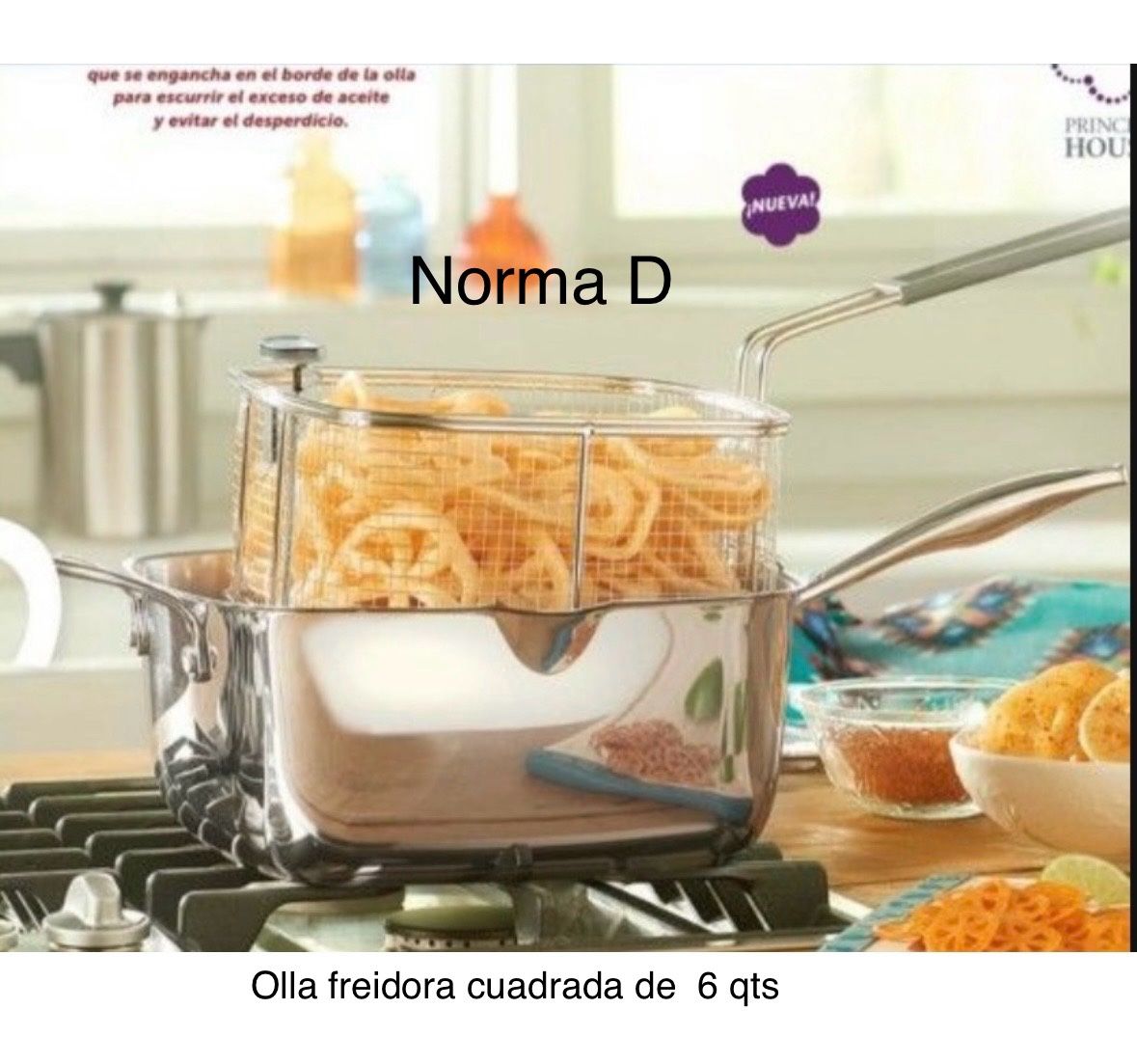 Olla Freidora Cuadrada De 6 Qts Nueva En Su Caja 🌺 Princess House 🌺