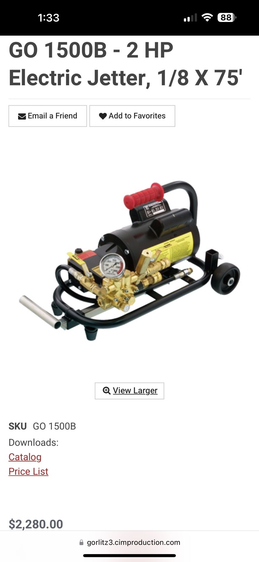 Gorlitz High Pressure Water Jetter