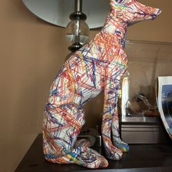 Ceramic Greyhound Statue Piece 