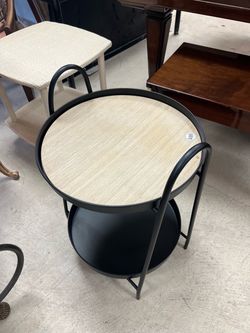 Round Two-Tier Side Table