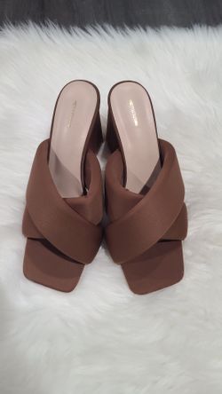 PrettyLittleThing Mauve Brown Square Toe Heeled Sandals