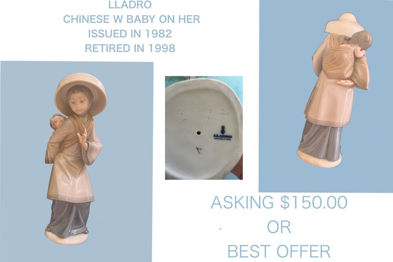 Lladro “Chinese with baby on her”