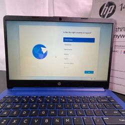 Indigo Blue HP 14" Laptop with Intel Celeron - 4GB Memory - 64GB eMMC