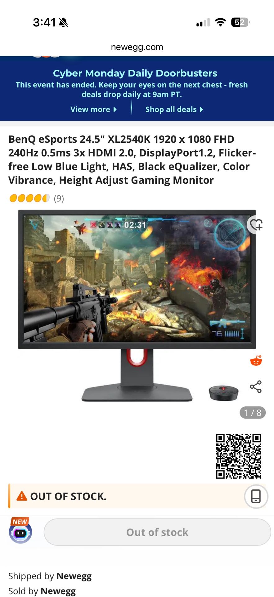 BenQ 240hz 1080p Gaming Monitor