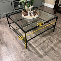Glass Coffee Table (Black Frame) 