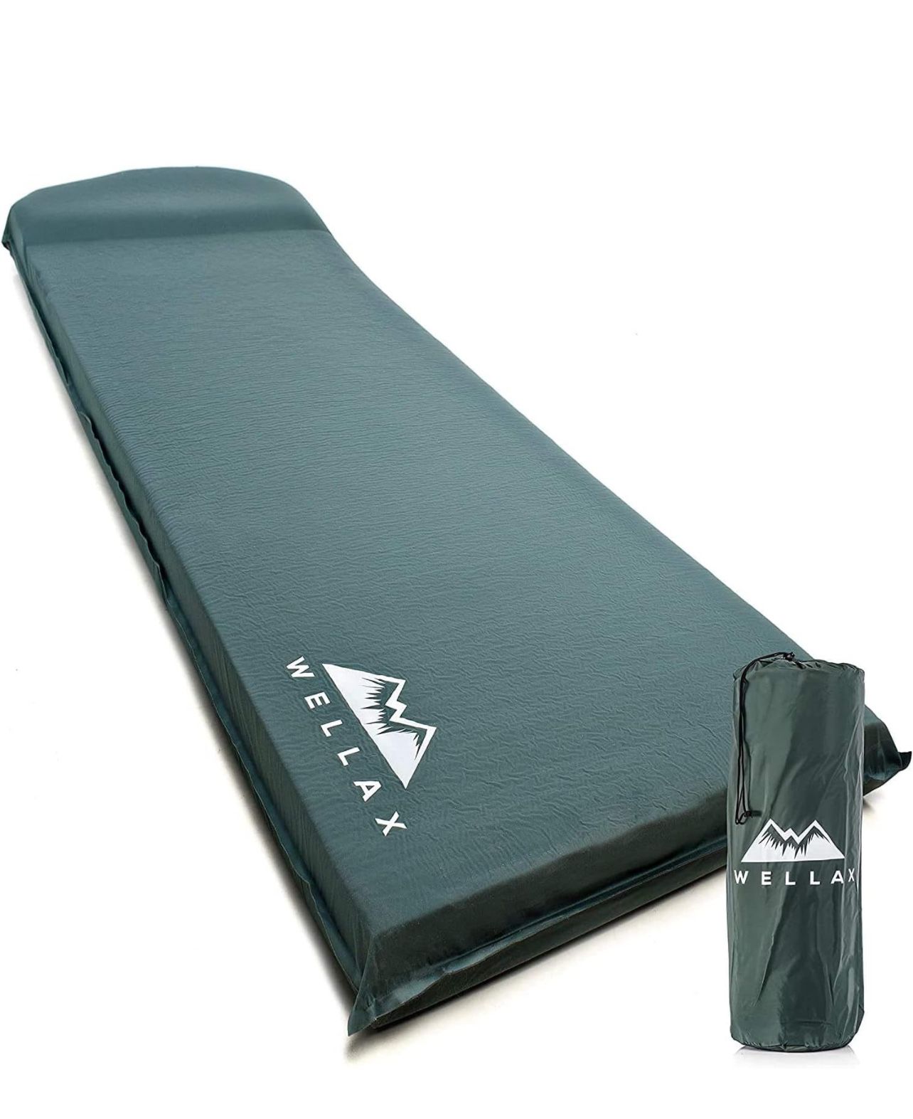 WELLAX Sleeping Pad - Foam Camping Mats, Fast Air Self-Inflating Insulated Durable Mattress for Backpacking, Traveling and Hiking - Ultrathick All-Wea