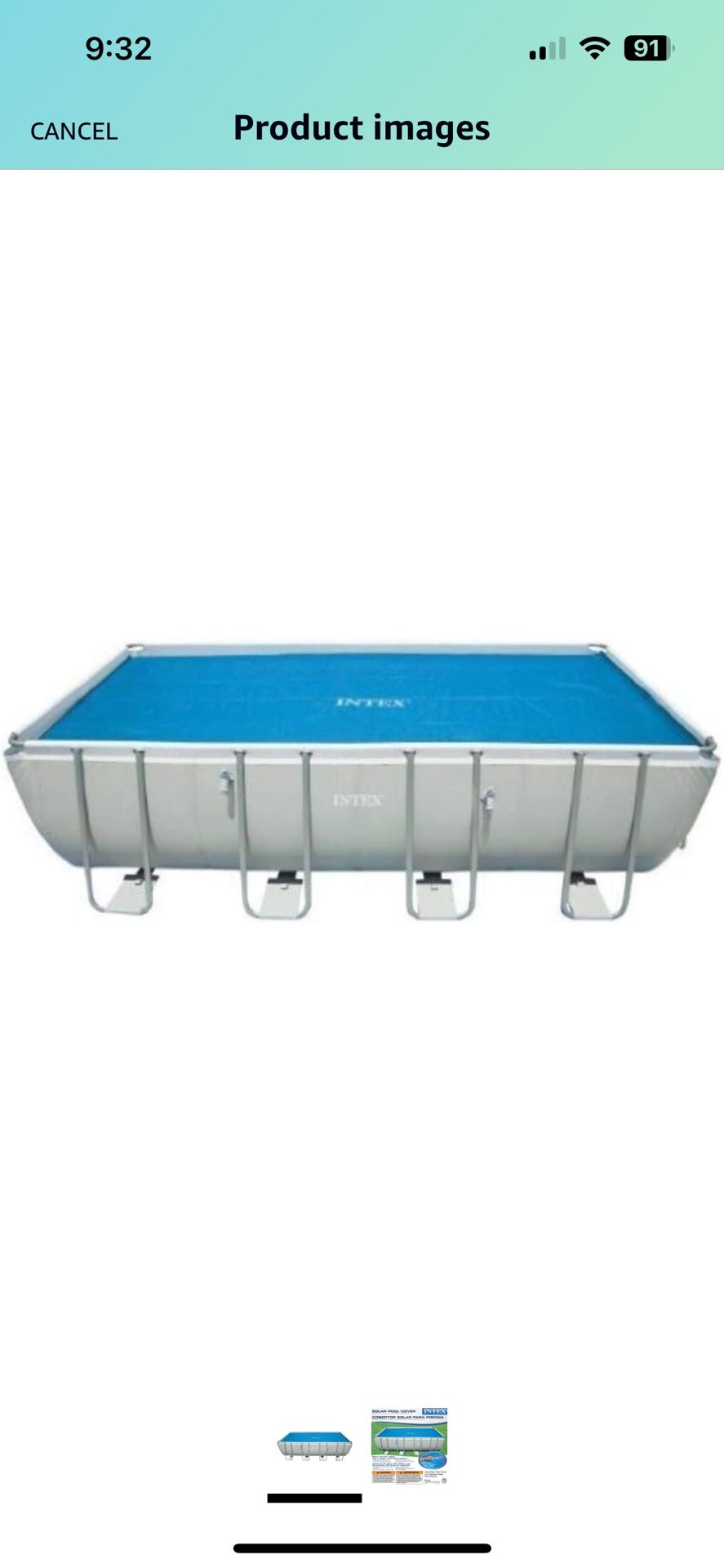 Solar Pool Cover 18’ X 9’