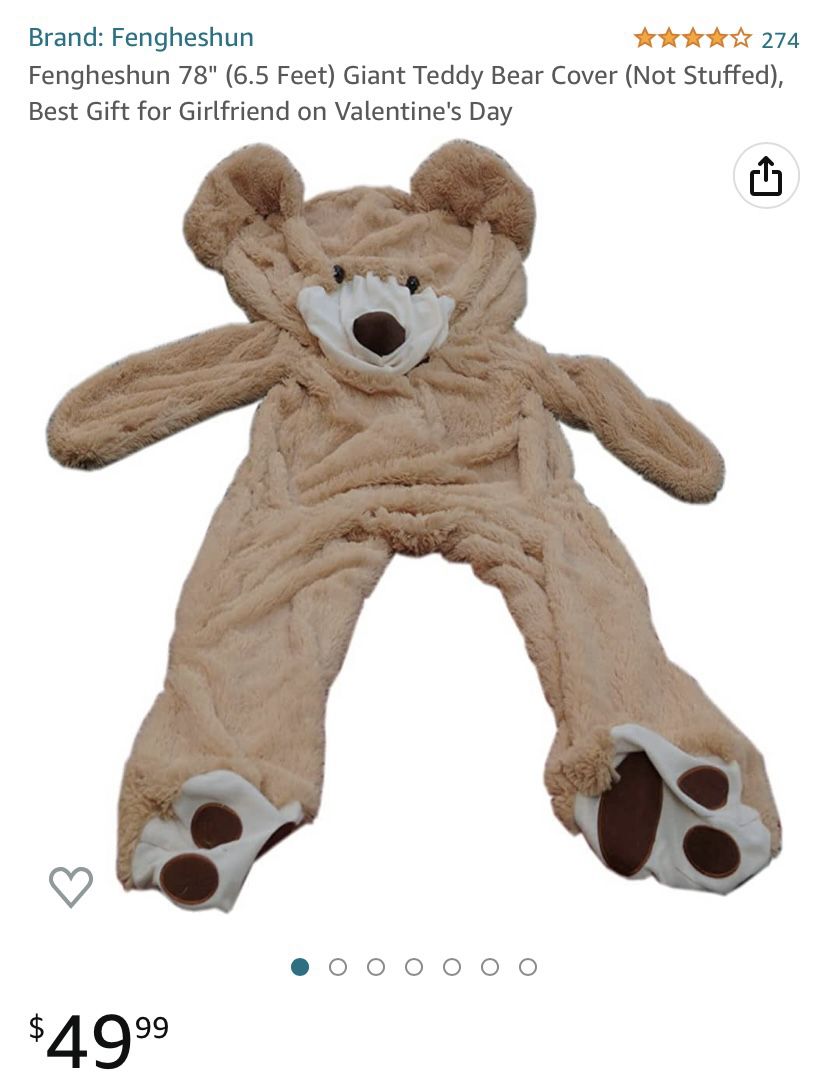 Giant Teddy Bear Cover (Not Stuffed),  Best Gift for Girlfriend Or Boyfriend V