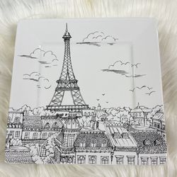 NOS    222 Fifth City Scenes Paris Square Salad Plate 8-1/8”