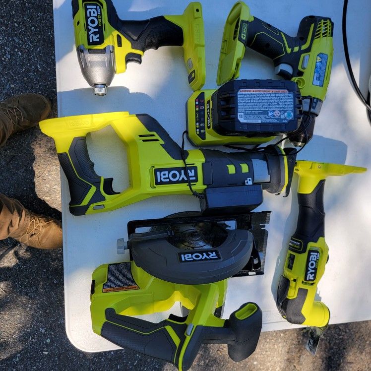 Ryobi full tool Kit w/ 2x 4AH 18v One+ Battery and Fast Charger