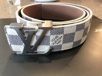 black lv belt with silver buckle