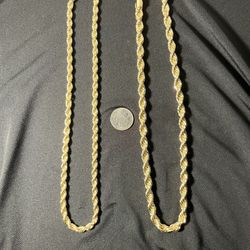 14 karat gold plated rope chains
