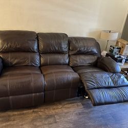 Double Recliner Sofa Brown