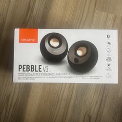 Creative Pebble V3 Minimalistic 2.0 USB-C Desktop Speakers with USB Audio, Clear Dialog Enhancement, Bluetooth 5.0, 8W RMS with 16W Peak Power, USB-A 
