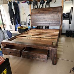 Wooden Queen Bed Frame With Mattress