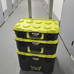 Ryobi LINK Rolling Tool Box w/ Medium  & Standard Tool Boxes