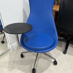 Leather Office Work Chair Build In Round Table