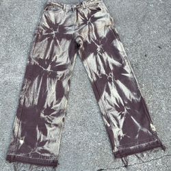 Stonewashed Flames Jeans Size Large