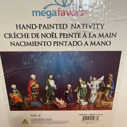 hand-painted nativity scene