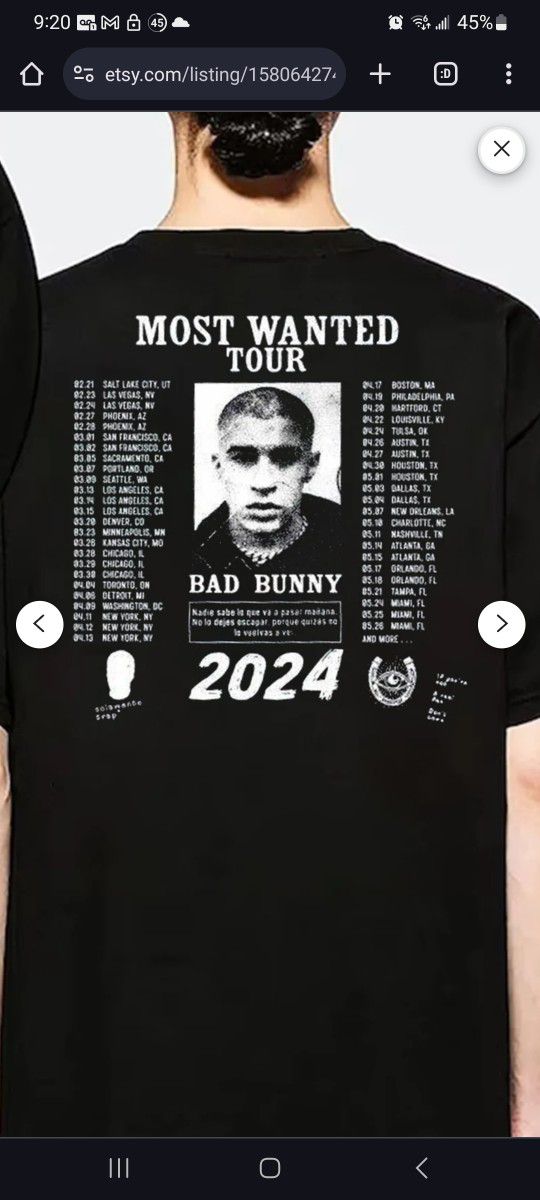 Bad Bunny Most Wanted Tour Golden 1 Center March 5th 8pm