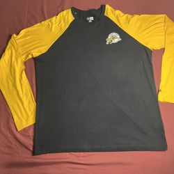 New era Vintage tiger Cats  Men’s T-shirt Black &  Yellow Long Sleeve Sz(3X)