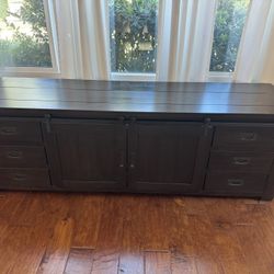 Walnut TV Cabinet Stand With Storage. 