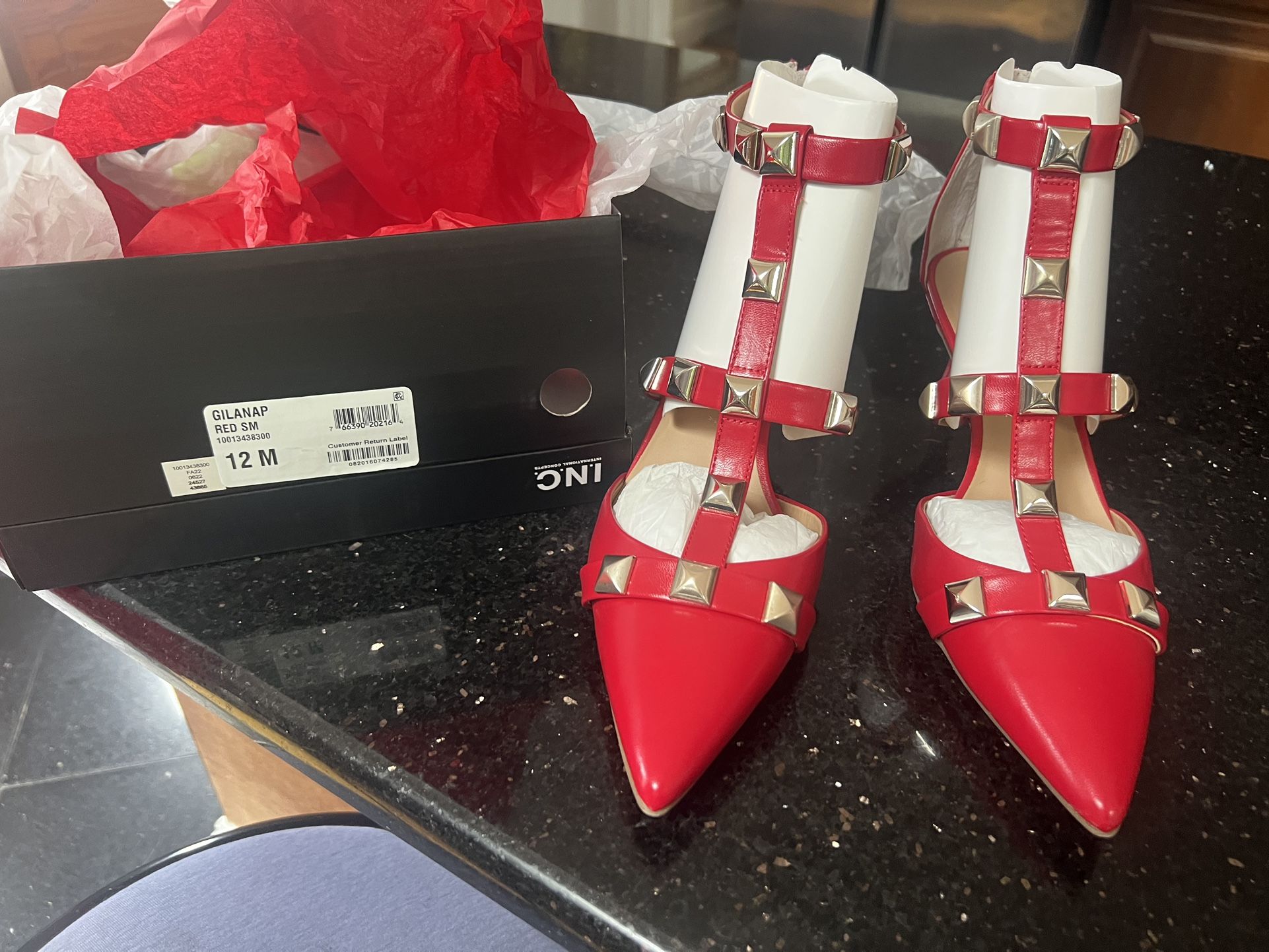 Beautiful Red Studded Heels Size 12M