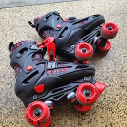 Roller Derby Adjustable Kids Child Boys Girls Youth Roller Skates Red And Black