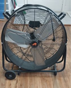 24" Heavy Duty Industrial Drum Fan with Wheels - Great Condition