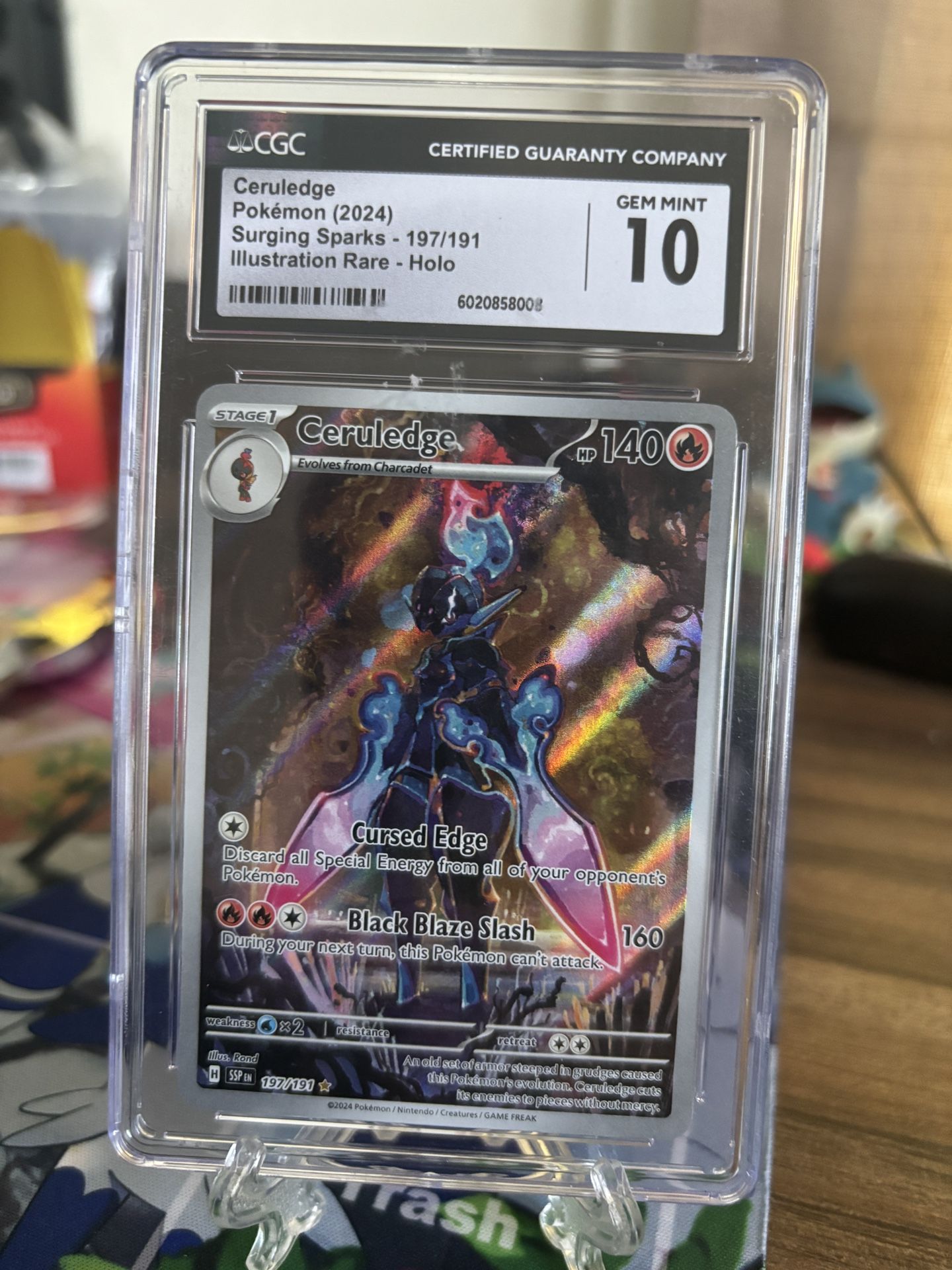 CGC 10 Ceruledge #197 (2024) Pokemon Surging Sparks English