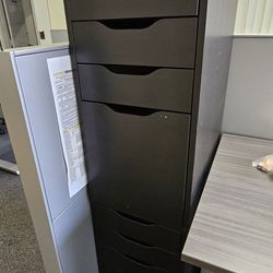 Black wooden filing cabinet - 2 count