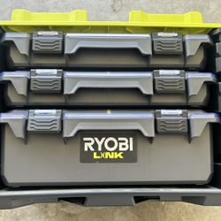 2 RYOBI LINK SlotBox Organizer Drawer Tool Box Kit