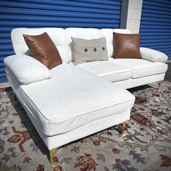 White Mid Century Modern Sectional Sofa