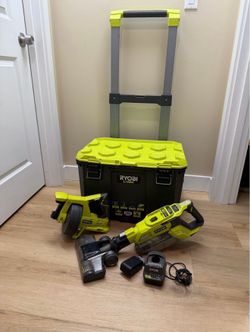 Ryobi ONE+ Tool Bundle w/ LINK Rolling Toolbox, Vacuum, Drain Auger & Charger