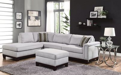 New sectional sofa blue grey
