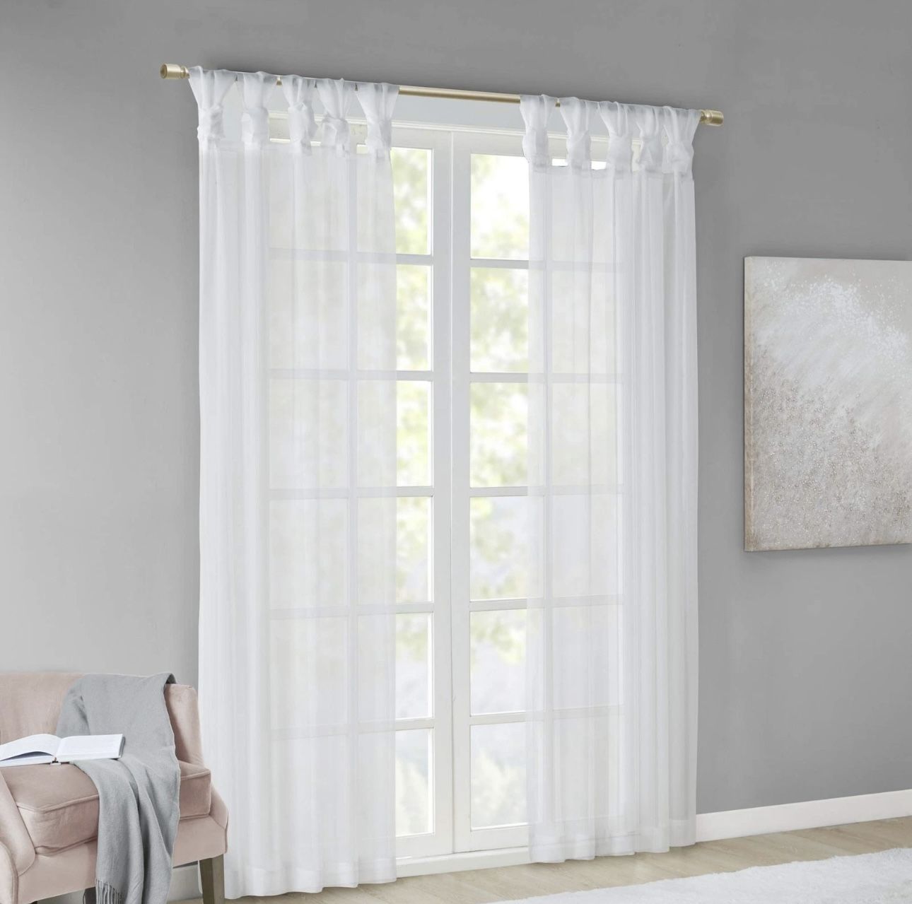 Madison Park Ceres Twist Tab Voile Sheer Window Pair 50 x 84 NEW MP40-5468